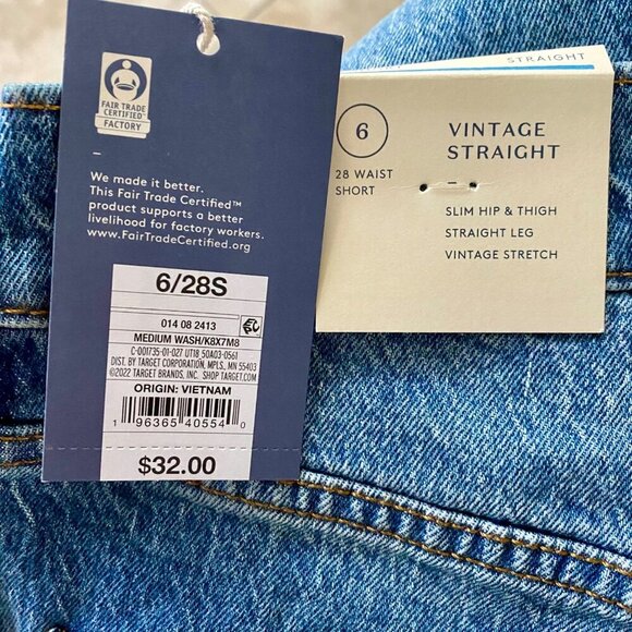 Universal Thread Vintage Stretch Straight Leg Jeans Women's Size 6 28S NEW NWT - Picture 5 of 10